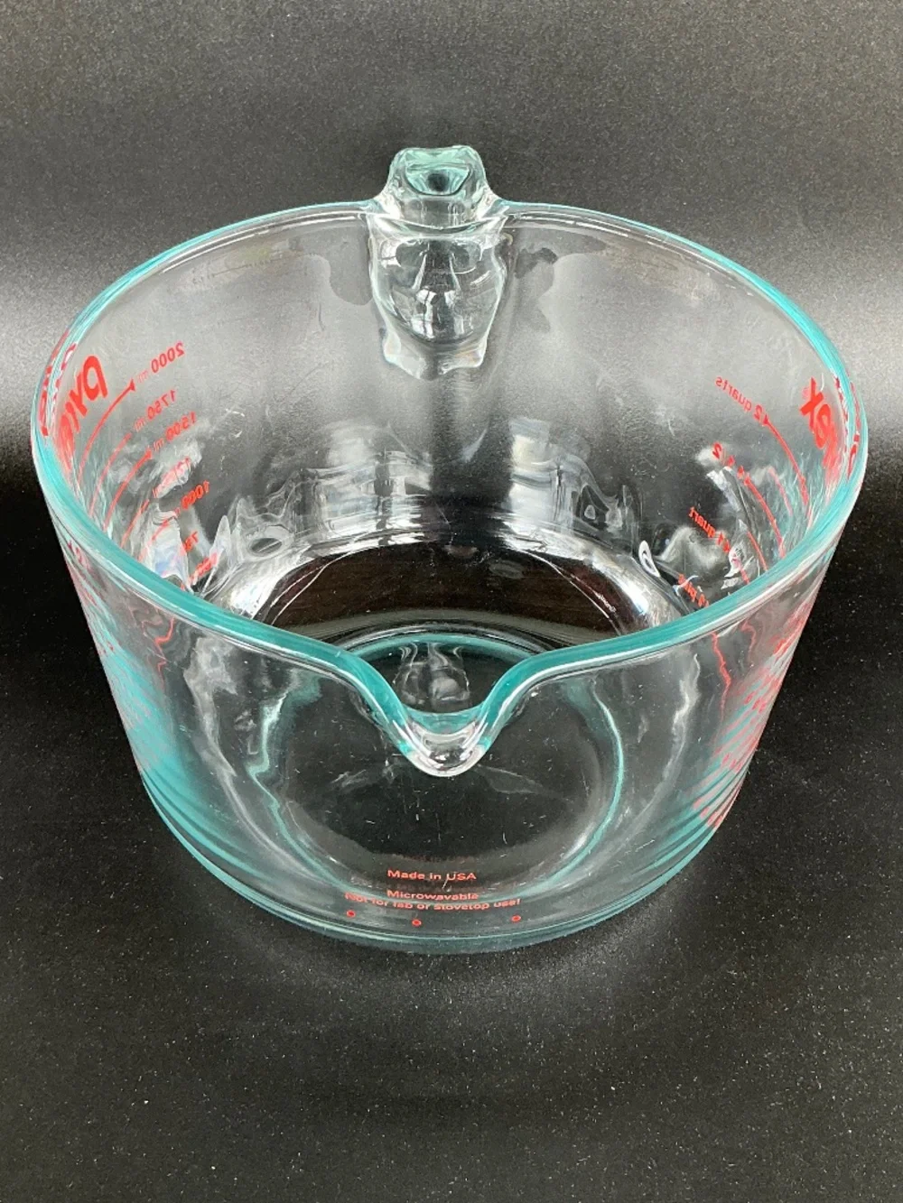 Pyrex 8 Cup 2 Qt Glass Measuring Cup Red Lettering USA No Chips Cracks - Picture 6 of 14